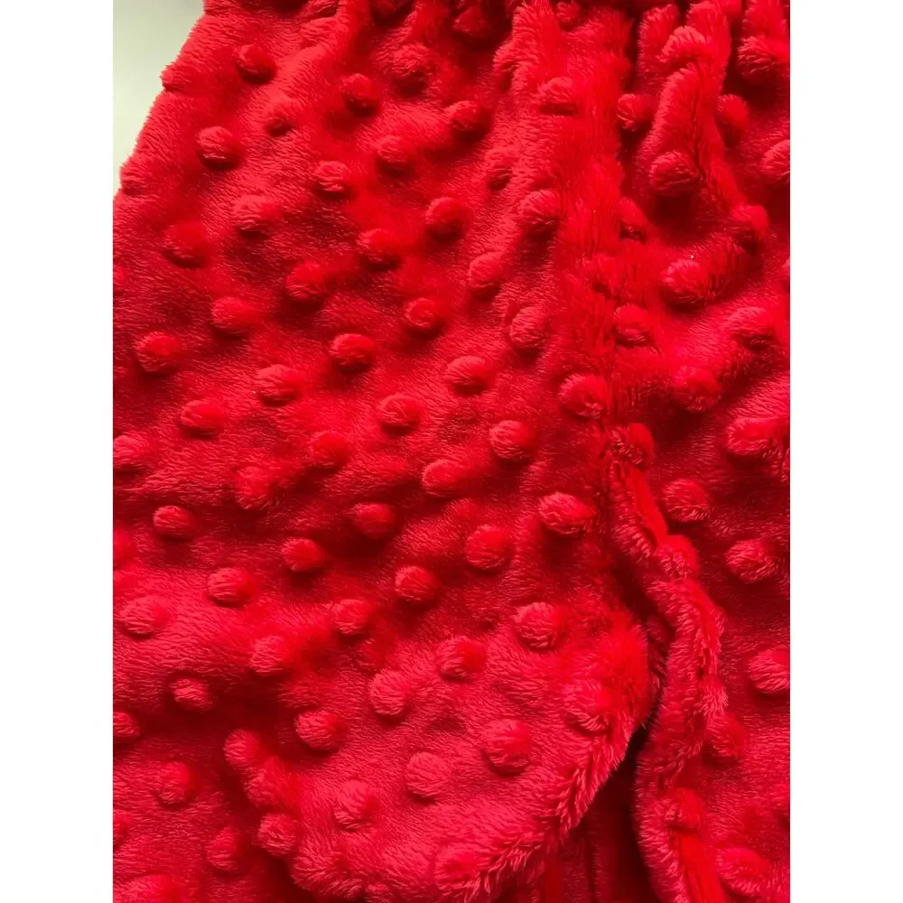 Lolly Gags red minky dot flare pants solid warm cozy elastic waist Size 18-24mo